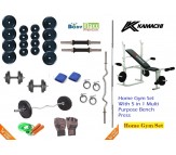 20 KG BODY MAXX PREMIUM HOME GYM PACKAGE + 5 IN 1 KAMACHI MULTI BENCH B-003